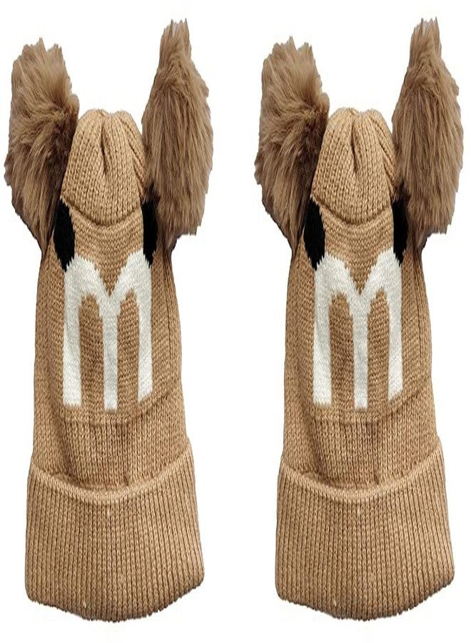HRBS Boy's and Girl's Warm Winter Woolen Cap with Soft Pom-Pom (Suitable for Age 3-10 Years Old - Free Size) Color:- Brown - Image 1