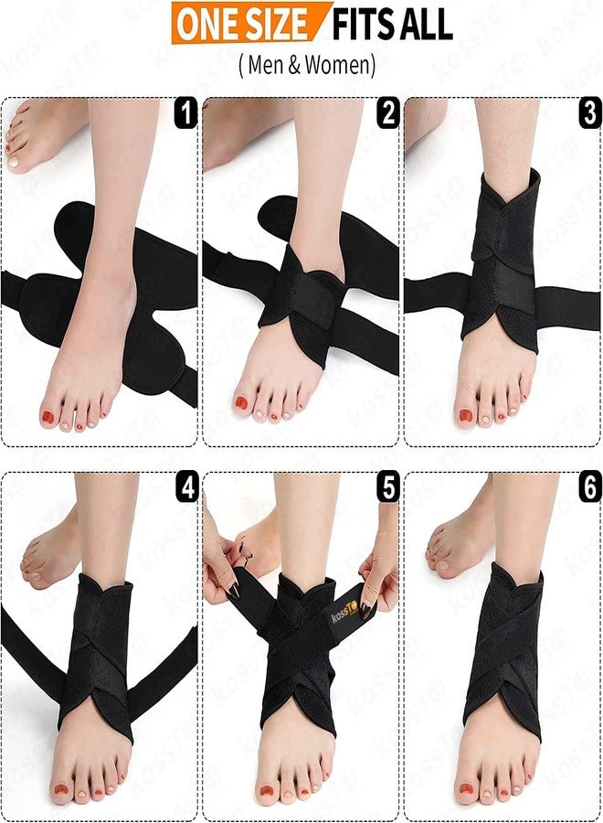 SUEFOR Premium Ankle Support Compression Brace For Injuries, Ankle Protection Guard Helpful In Pain Relief And Recovery. Ankle Band For Men & Women Neoprene Black - 1Pcs, Free Size - Image 2