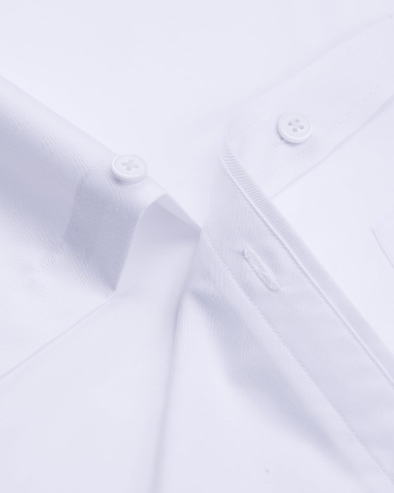 Lusead Dress Shirts for Men White Long Sleeve Button Up Shirt Solid Non-Iron Modern Tailored Stretch Cotton Wedding Offical - Image 5