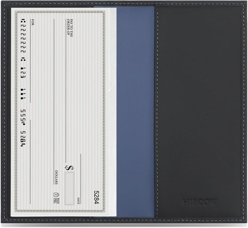 HISCOW Minimalist Checkbook Cover - Full Grain Leather - Image 2