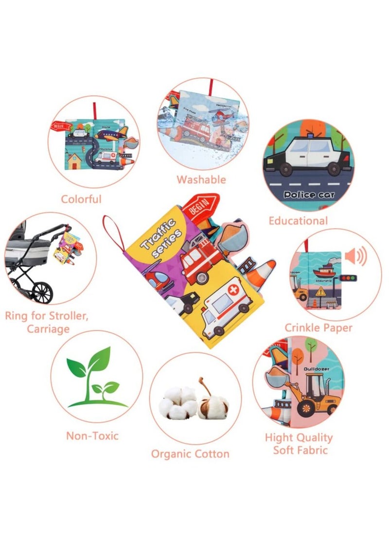 Y&D SYOSI 2 Pcs Baby Books, 3D Touch and Crinkle Books for Soft Cloth Newborn 0-6 Months Toys Sensory Toy  - Image 4