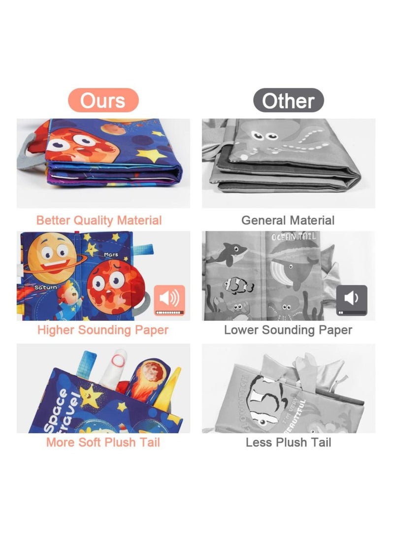 Y&D SYOSI 2 Pcs Baby Books, 3D Touch and Crinkle Books for Soft Cloth Newborn 0-6 Months Toys Sensory Toy  - Image 5