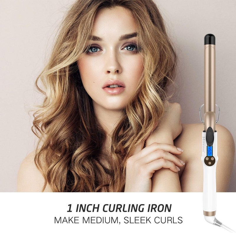 Hoson 1 Inch Curling Iron with Tourmaline Ceramic Coating and LCD Display - Image 2