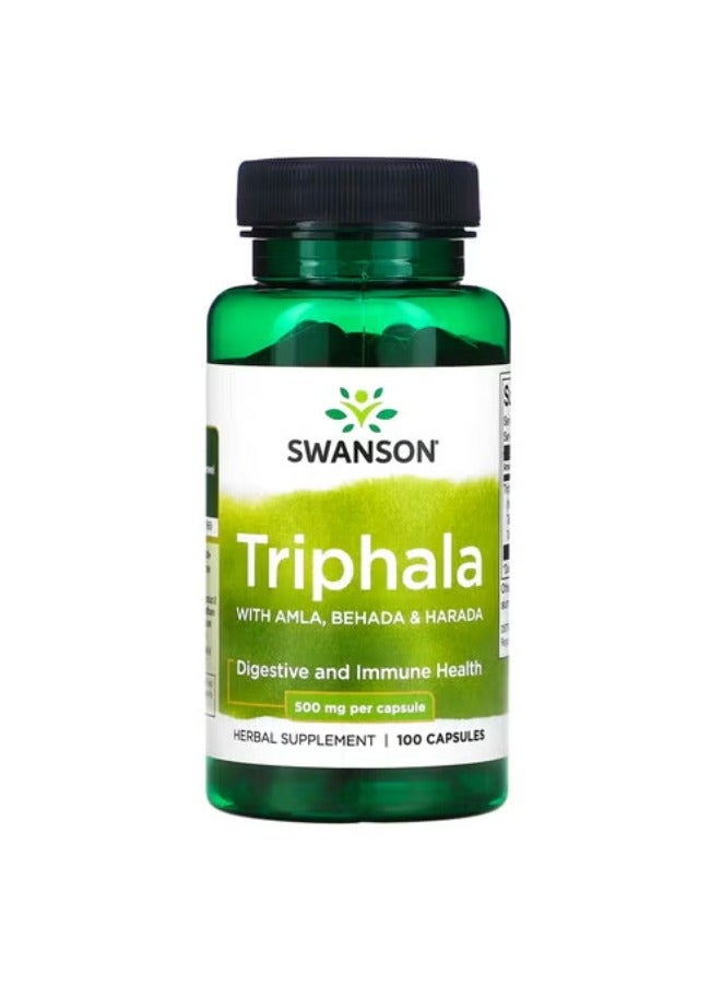 SWANSON Triphala with Amla Behada & Harada 500 mg 100 Capsules