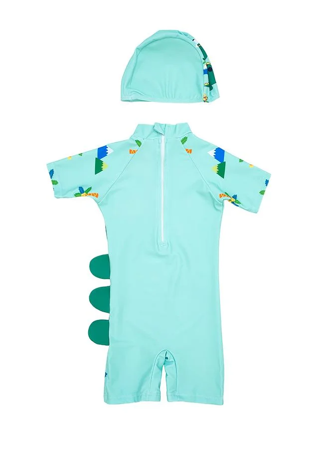 بيبي كلو Cool Dino 2 Pc Boys Swimsuit with 3D Spikes
