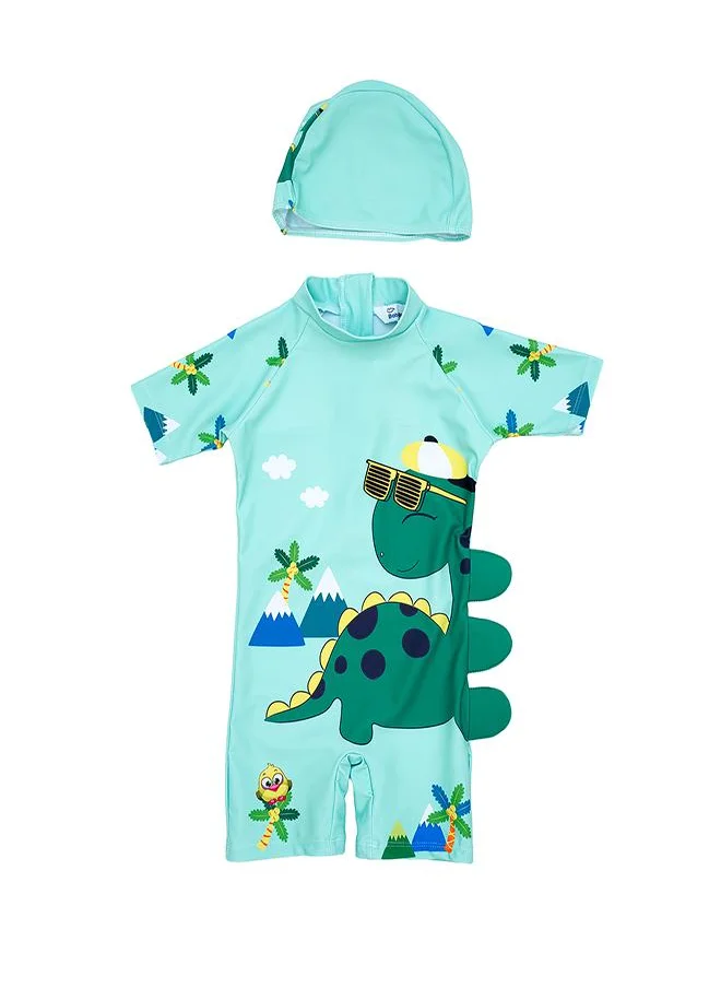 بيبي كلو Cool Dino 2 Pc Boys Swimsuit with 3D Spikes