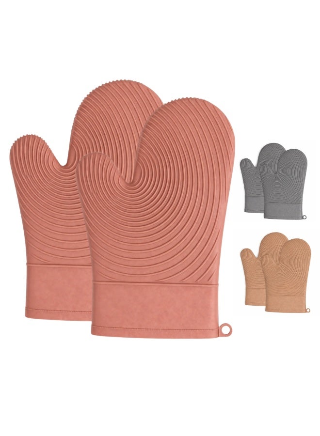 طلال قفاز فرن سيليكون مقاوم للحرارة - قفاز فرن ذو ملمس مانع للانزلاق للخبز والطهي - قفاز مطبخ مرن مقاوم للحرارة للأواني الساخنة والمقالي والشواء والاستخدام في الفرن - مريح وسهل التنظيف (متعدد الألوان) - Image 1