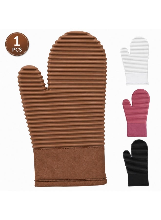 Silicone Oven Glove Heat Resistant – Non-Slip Textured Grip Oven Mitt for Baking & Cooking – Flexible Heatproof Kitchen Glove for Hot Pots, Pans, BBQ & Oven Use – Comfortable & Easy to Clean (Multi-colour) - Image 1