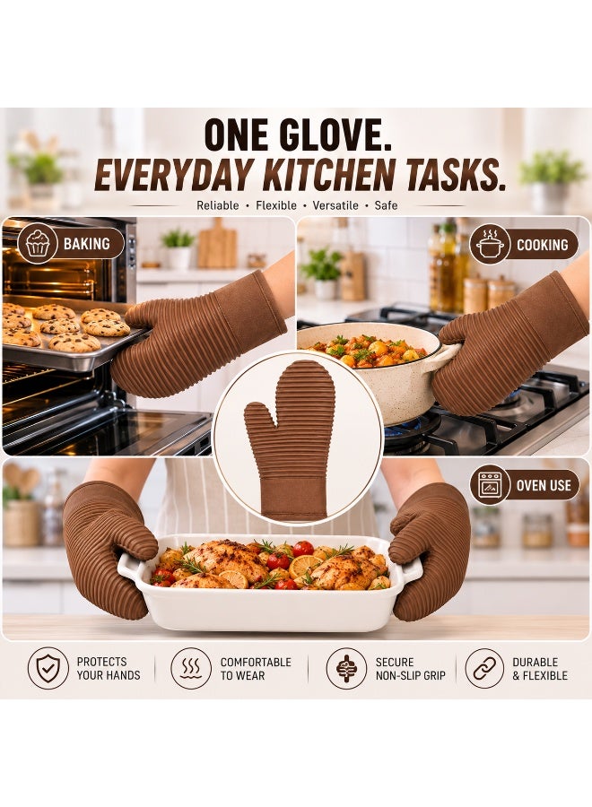 Silicone Oven Glove Heat Resistant – Non-Slip Textured Grip Oven Mitt for Baking & Cooking – Flexible Heatproof Kitchen Glove for Hot Pots, Pans, BBQ & Oven Use – Comfortable & Easy to Clean (Multi-colour) - Image 5