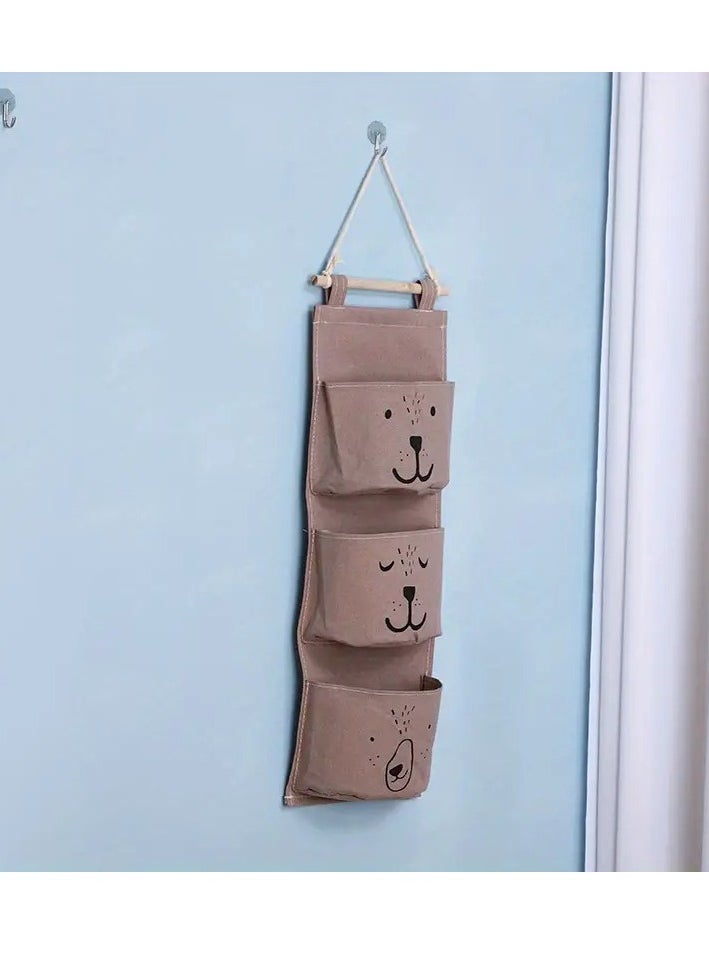 Little tots - Hanging Storage Bag, Cartoon Pattern Bag Behind The Door, Versatile Wall-mounted Bag For Bedroom, Small, Length 60cm Assorted - Image 1