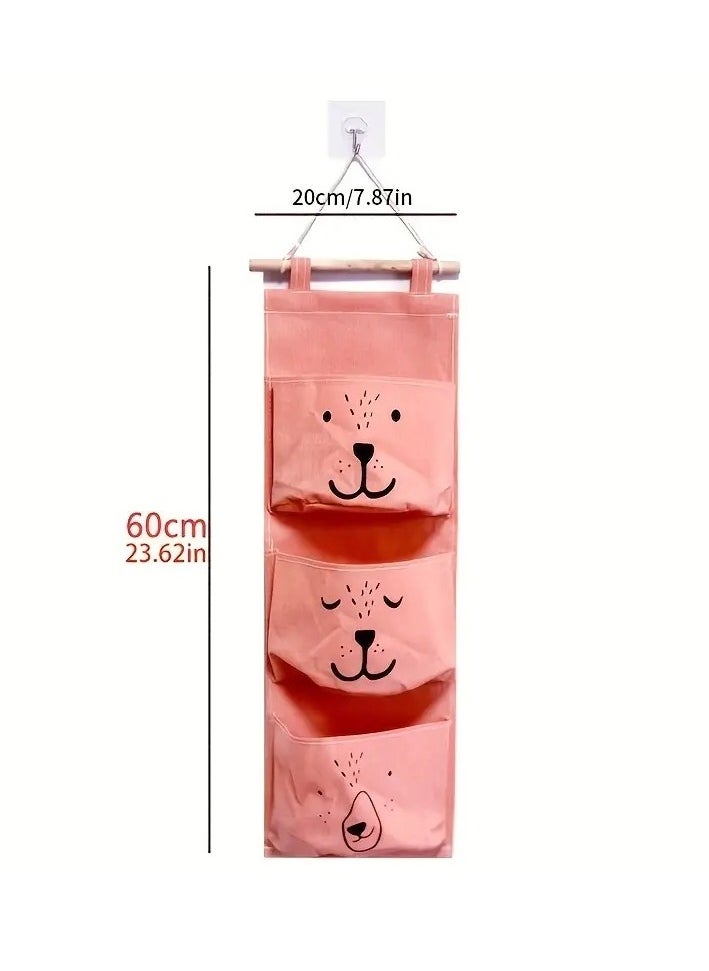 Little tots - Hanging Storage Bag, Cartoon Pattern Bag Behind The Door, Versatile Wall-mounted Bag For Bedroom, Small, Length 60cm Assorted - Image 1