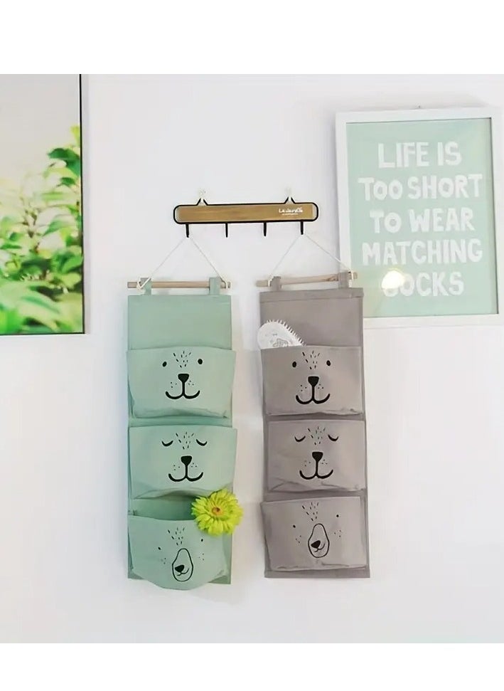 Little tots - Hanging Storage Bag, Cartoon Pattern Bag Behind The Door, Versatile Wall-mounted Bag For Bedroom, Small, Length 60cm Assorted - Image 1
