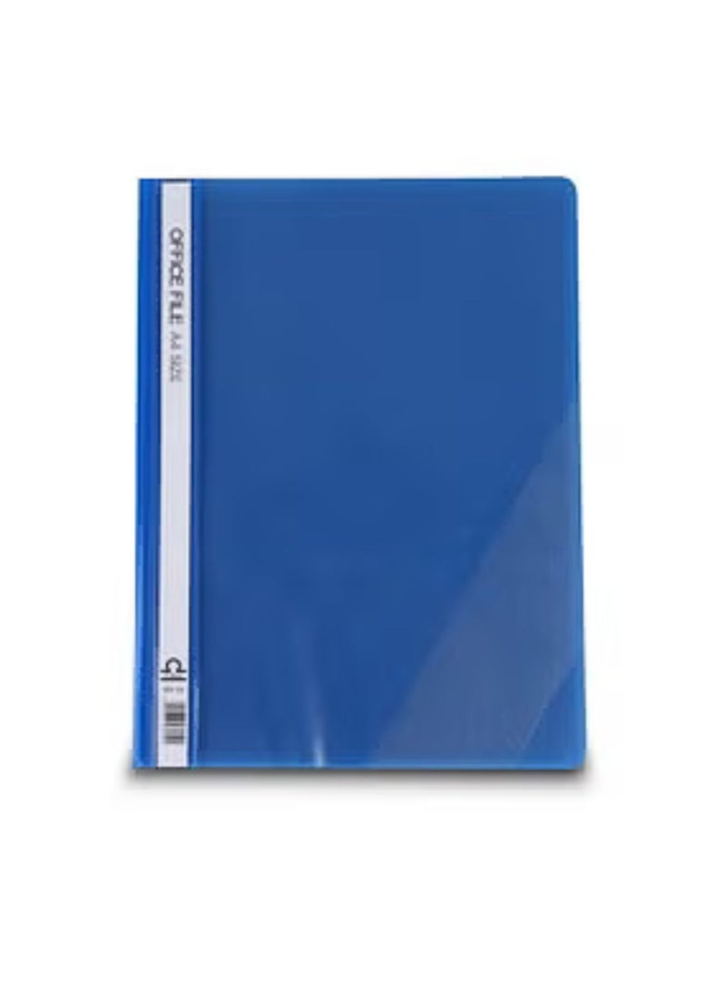 Libra ملف مكتب A4 بغطاء أمامي شفاف لتقارير المشروع مع مثبتات لملف تقارير مكتب المدرسة، مواد غير لامعة مع جيب جانبي، منظم مكتب باللون الأزرق، منظم مستندات - 6 قطع/عبوة - Image 1