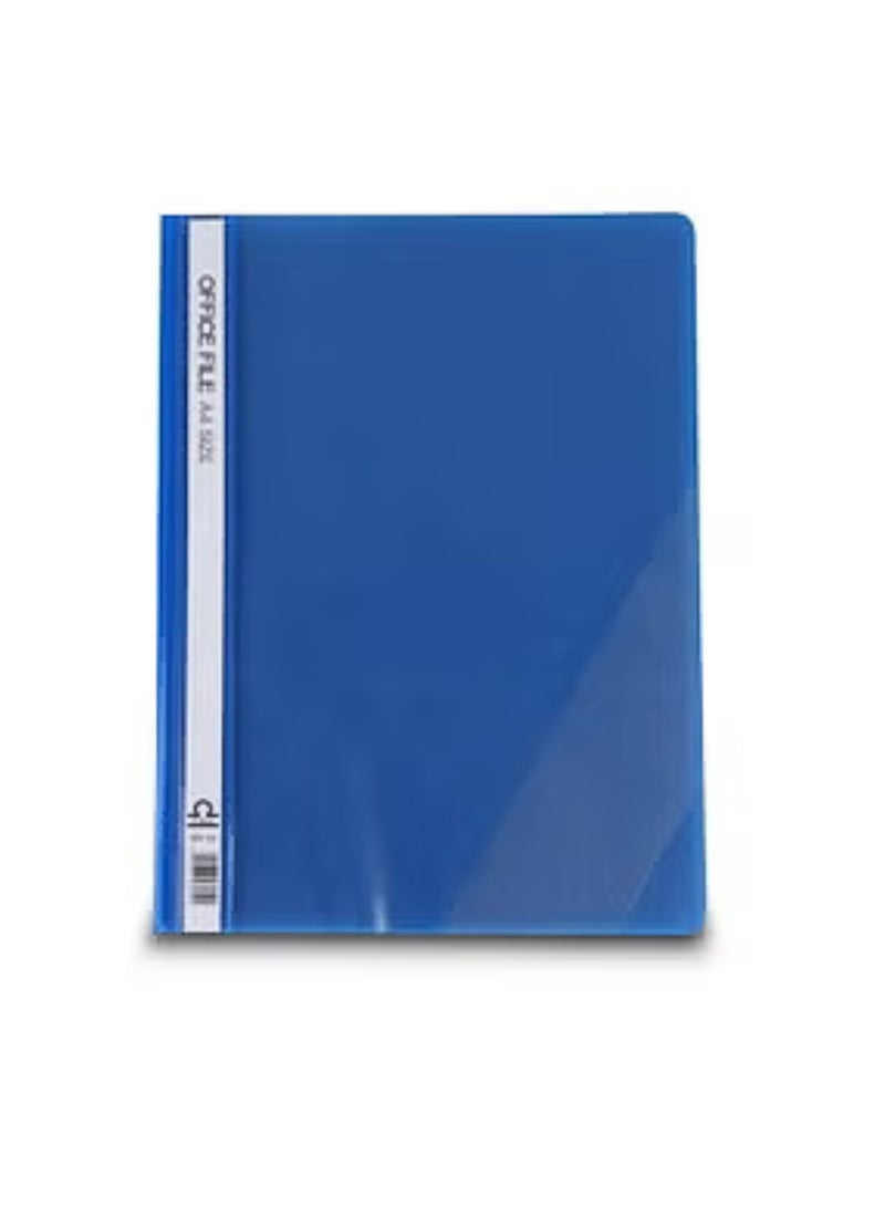 Libra ملف مكتب A4 بغطاء أمامي شفاف لتقارير المشروع مع مثبتات لملف تقارير مكتب المدرسة، مواد غير لامعة مع جيب جانبي، منظم مكتب باللون الأزرق، منظم مستندات - 6 قطع/عبوة - Image 2