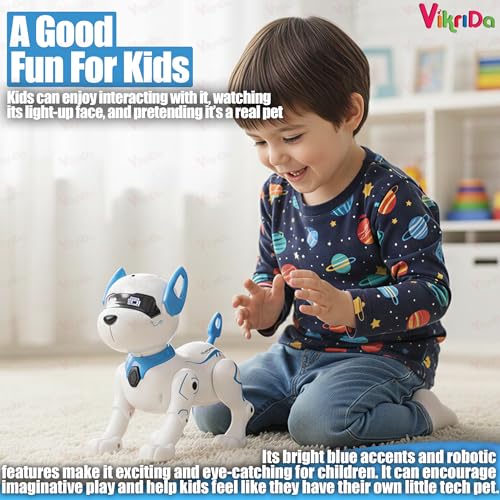VikriDA RC Robot Dog for Kids 8-12 | Smart Robotic Puppy Toy with Touch, Walking & Talking Features | Stunt Dance RC Dog Gift for Boys & Girls - Image 4