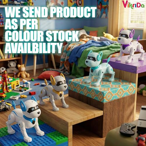 VikriDA RC Robot Dog for Kids 8-12 | Smart Robotic Puppy Toy with Touch, Walking & Talking Features | Stunt Dance RC Dog Gift for Boys & Girls - Image 2