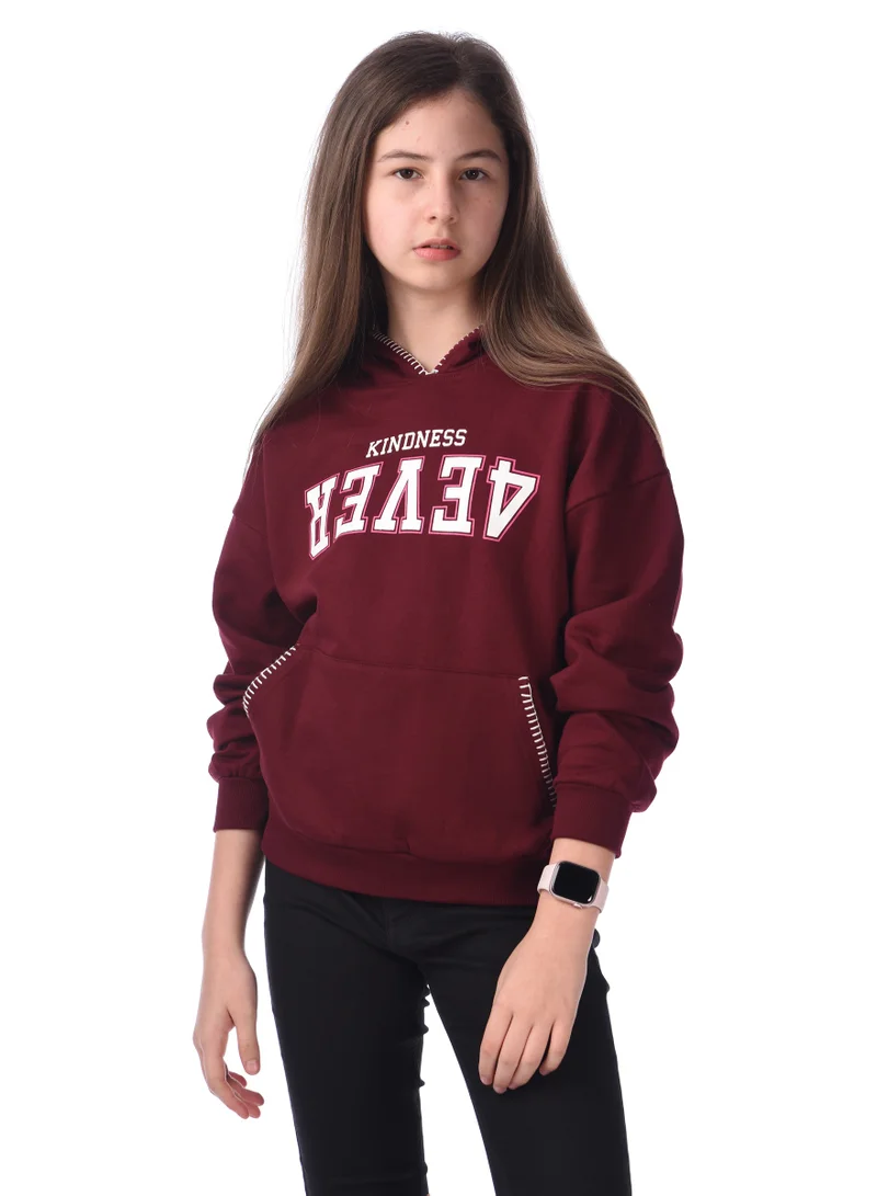 victor and jane Graphic Printed Comfy Fit Hoodie with Contrast Stitch