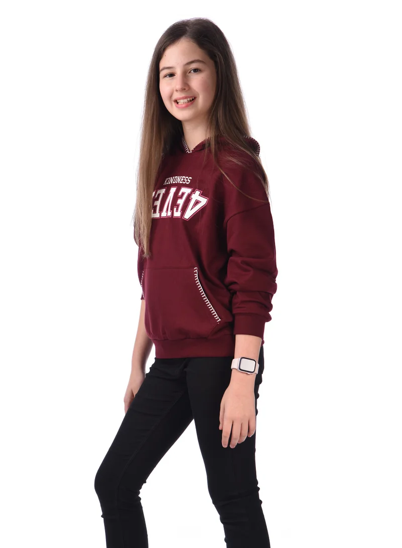 victor and jane Graphic Printed Comfy Fit Hoodie with Contrast Stitch
