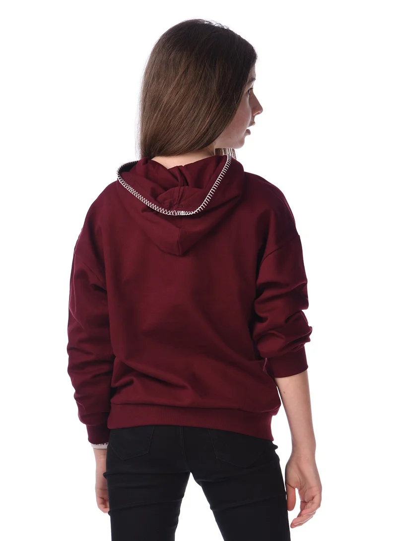 victor and jane Graphic Printed Comfy Fit Hoodie with Contrast Stitch