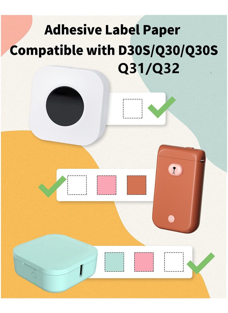 phomemo - 3 Rolls Multi-Purpose Square Self-Adhesive Label for D30/ Q30S Label Printer, 12x40mm, 160 Labels/Roll (Colorful Star Pattern) - Image 1