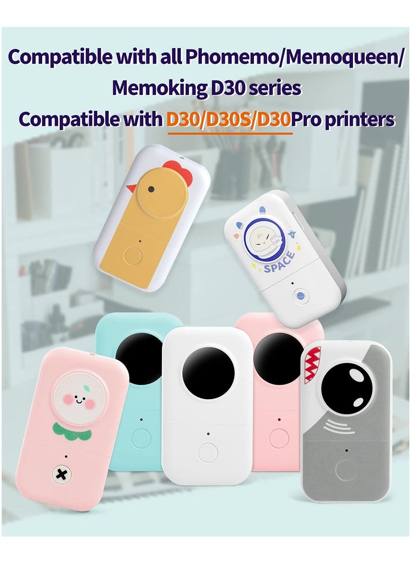 phomemo - 3 Rolls Multi-Purpose Square Self-Adhesive Label for D30/ Q30S Label Printer, 12x40mm, 160 Labels/Roll (Colorful Star Pattern) - Image 1