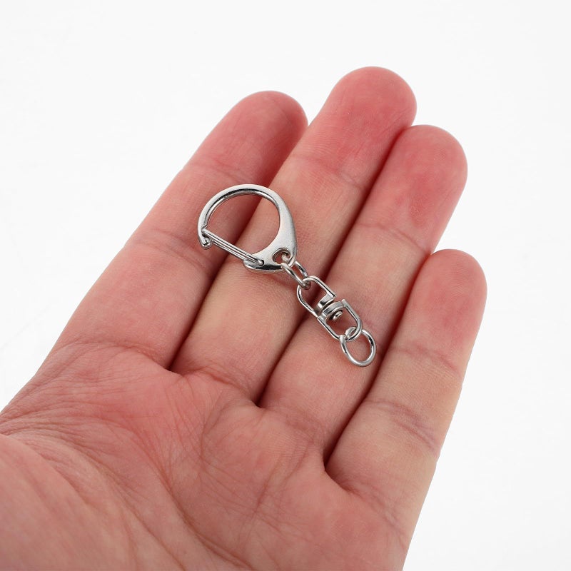 50pcs Metal Swivel Snap Hooks With Key Rings For DIY Jewelry Making Crafts - Image 5