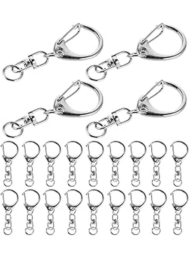 50pcs Metal Swivel Snap Hooks With Key Rings For DIY Jewelry Making Crafts - Image 1