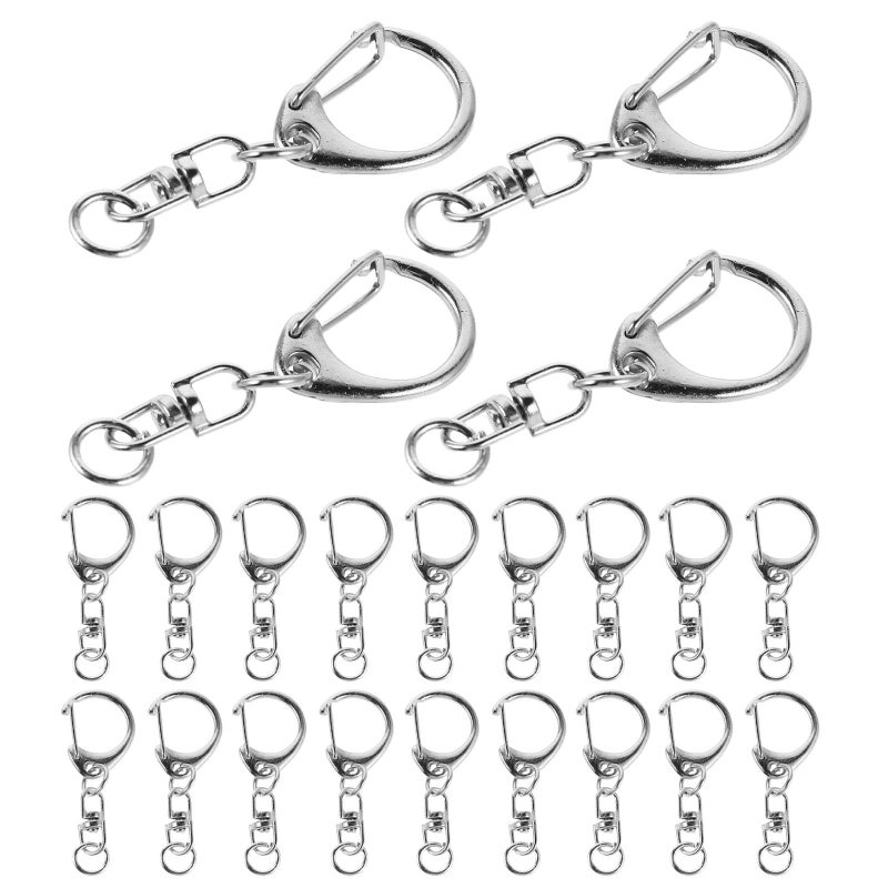 50pcs Metal Swivel Snap Hooks With Key Rings For DIY Jewelry Making Crafts - Image 2