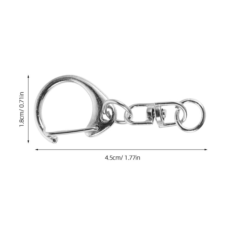 50pcs Metal Swivel Snap Hooks With Key Rings For DIY Jewelry Making Crafts - Image 3