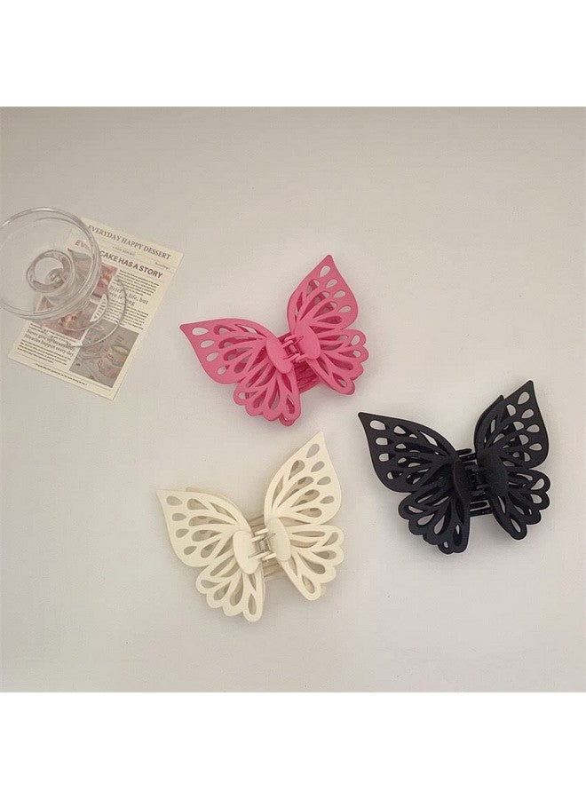 QTMY 3 Pack Large Butterfly Hair Claw Clips For Stylingdecorative Fancy Hair Clips For Girls Women - Image 4