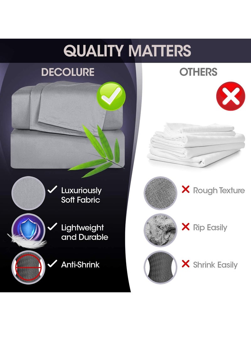 Bamboo Duvet Cover King Size 240x220 cm With Button Closing and Corner Ties 400TC Cool, Anti-Allergic, Soft and Silky – Sky Blue