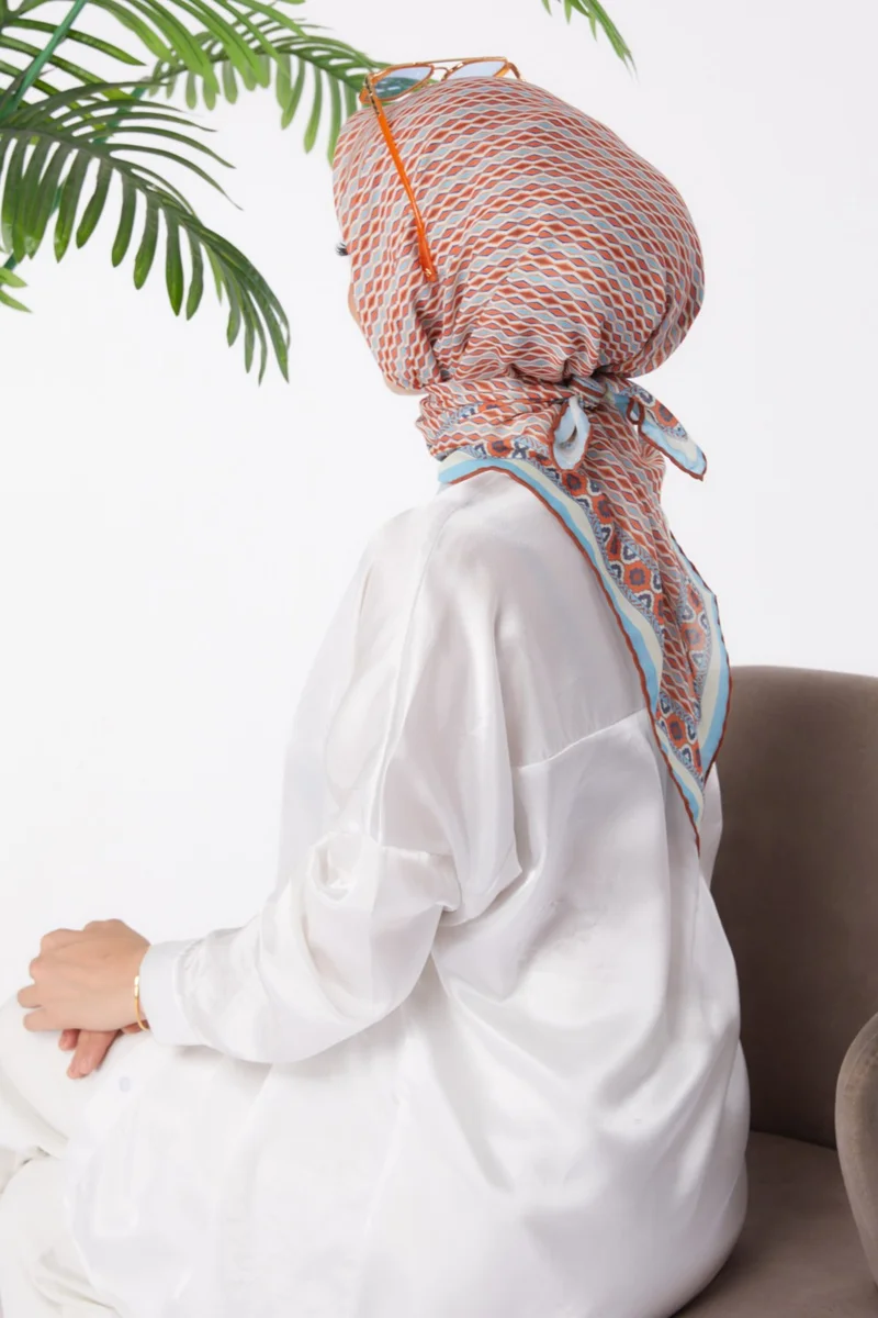 Tofisa Plain Medium Women's Tile Patterned Scarf - 25974