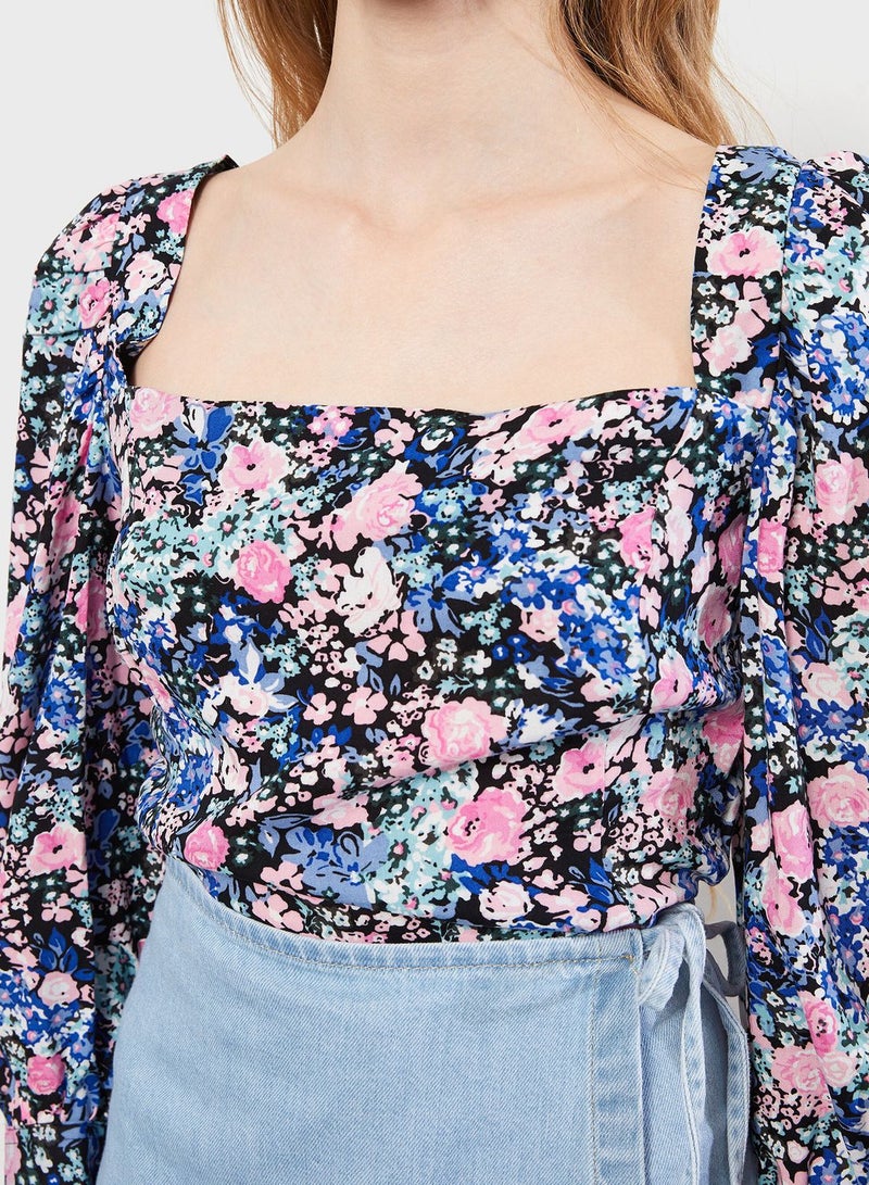 ال سي وايكيكي بلوزة بأكمام منفوخة وطبعة أزهار - Image 3