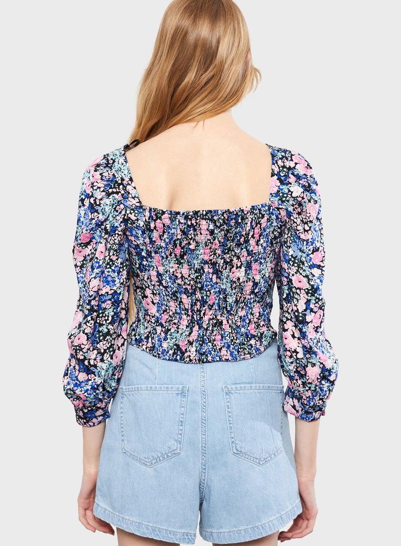 ال سي وايكيكي بلوزة بأكمام منفوخة وطبعة أزهار - Image 2