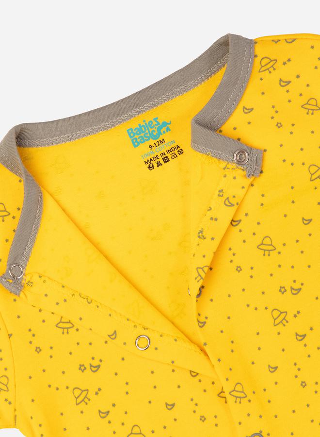 Babies Basic Printed Cotton Long Sleeves Sleepsuit - Image 3