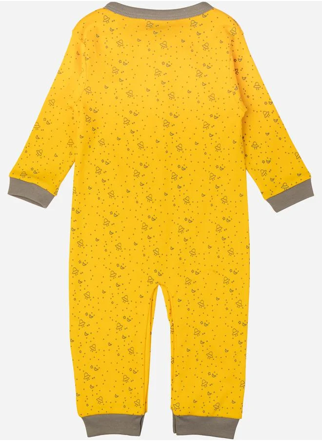 Babies Basic Printed Cotton Long Sleeves Sleepsuit