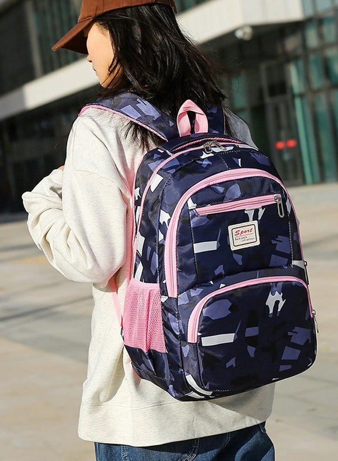 Joychic طقم حقيبة ظهر مدرسية كبيرة السعة مقاومة للماء من النايلون 3 قطع مع جيب أمامي للفتيات طلاب المرحلة المتوسطة والثانوية - Image 2