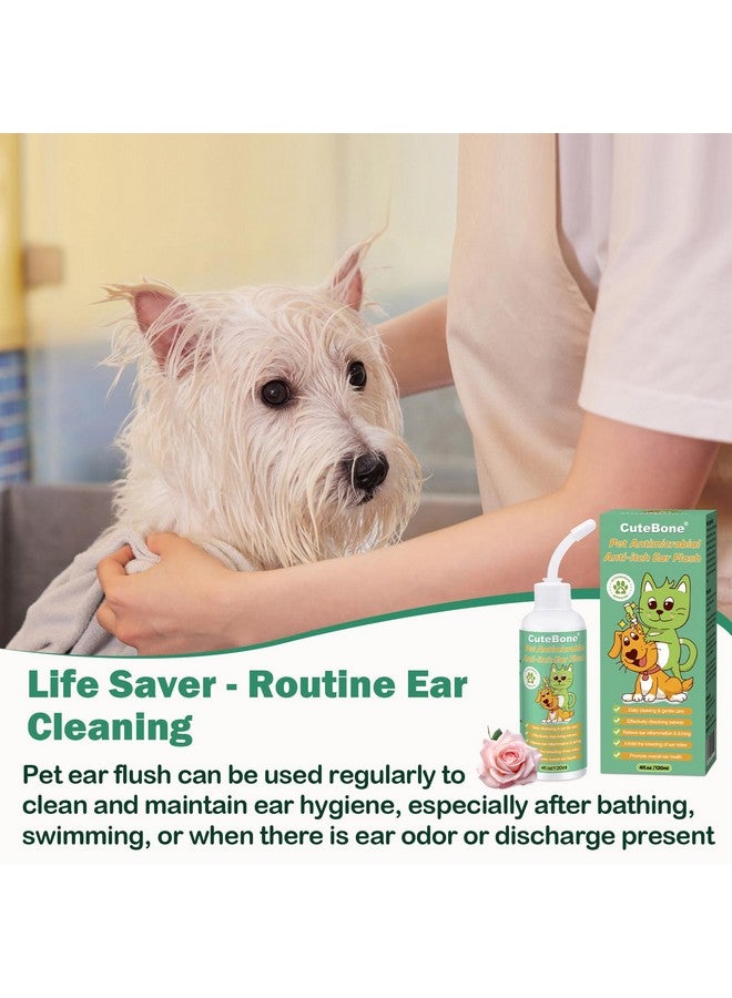 CuteBone CuteBone Dog Anti-Itch Ear Flush - Cleans & Removes Wax Odor, Deodorizes, Soothes Ear Inflammation for Pet - Easy Ear Wash Care Solution - Ear Cleaner 4 fl.oz & 30 Cotton Swabs Kit  - Image 4