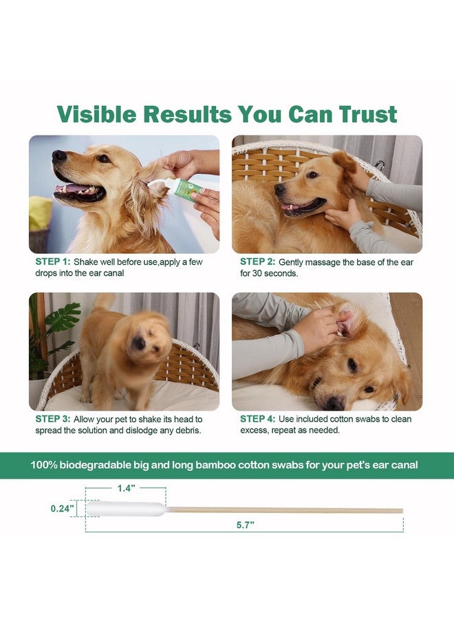 CuteBone CuteBone Dog Anti-Itch Ear Flush - Cleans & Removes Wax Odor, Deodorizes, Soothes Ear Inflammation for Pet - Easy Ear Wash Care Solution - Ear Cleaner 4 fl.oz & 30 Cotton Swabs Kit  - Image 5