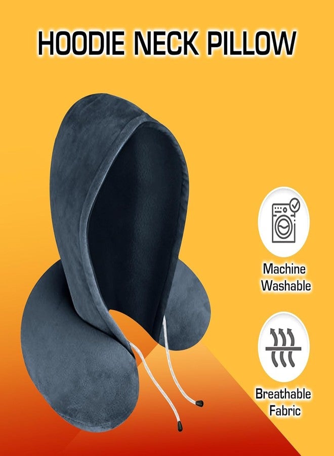 TUPERMAR Neck Pillow Ultra Soft Neck Pillow with Hoodie Super Comfortable Travel Pillow for Airplane Travel Neck Pillow Pain Relief Ideal for Airplane Car Train Trip Essentials for Men Women - Image 3