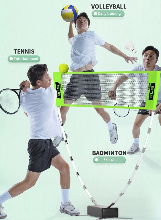 Arabest Portable Badminton Net - Backyard Outdoor Badminton Net, Sturdy Weatherproof Portable Equipment Outdoor Games Accessories for Beach Garden Yard School - Green - Image 5