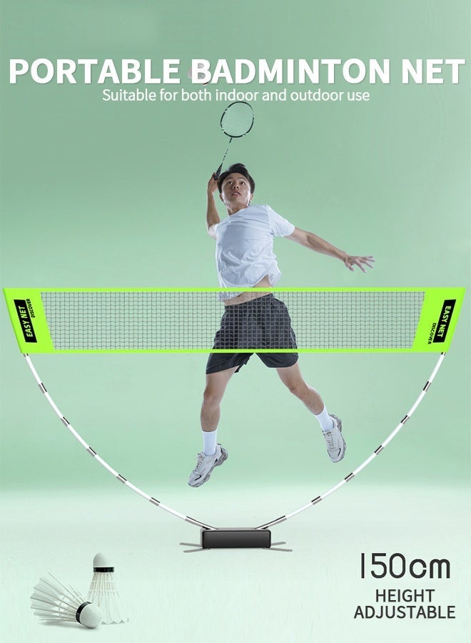 Arabest Portable Badminton Net - Backyard Outdoor Badminton Net, Sturdy Weatherproof Portable Equipment Outdoor Games Accessories for Beach Garden Yard School - Green - Image 2