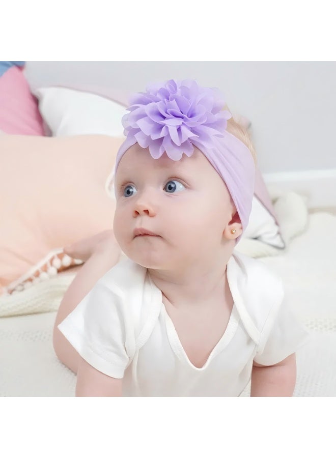 12 قطعة/طقم عصبة رأس زهور للأطفال حديثي الولادة للبنات عمامة مرنة للأطفال أقواس نايلون ناعمة للرأس - Image 5