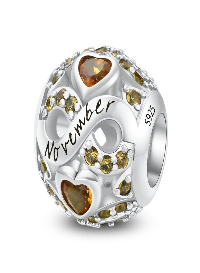 ChenYuTe Birthstone Charms for Bracelet 925 Sterling Silver Bead Charm Happy Birthday Charm Jewelry Gift for Women - Image 1