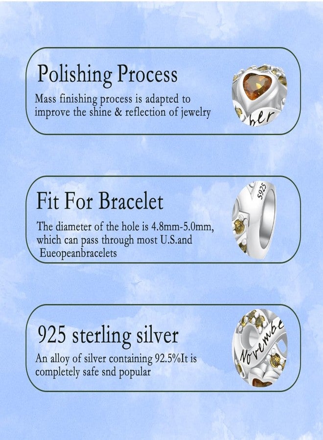 ChenYuTe Birthstone Charms for Bracelet 925 Sterling Silver Bead Charm Happy Birthday Charm Jewelry Gift for Women - Image 4