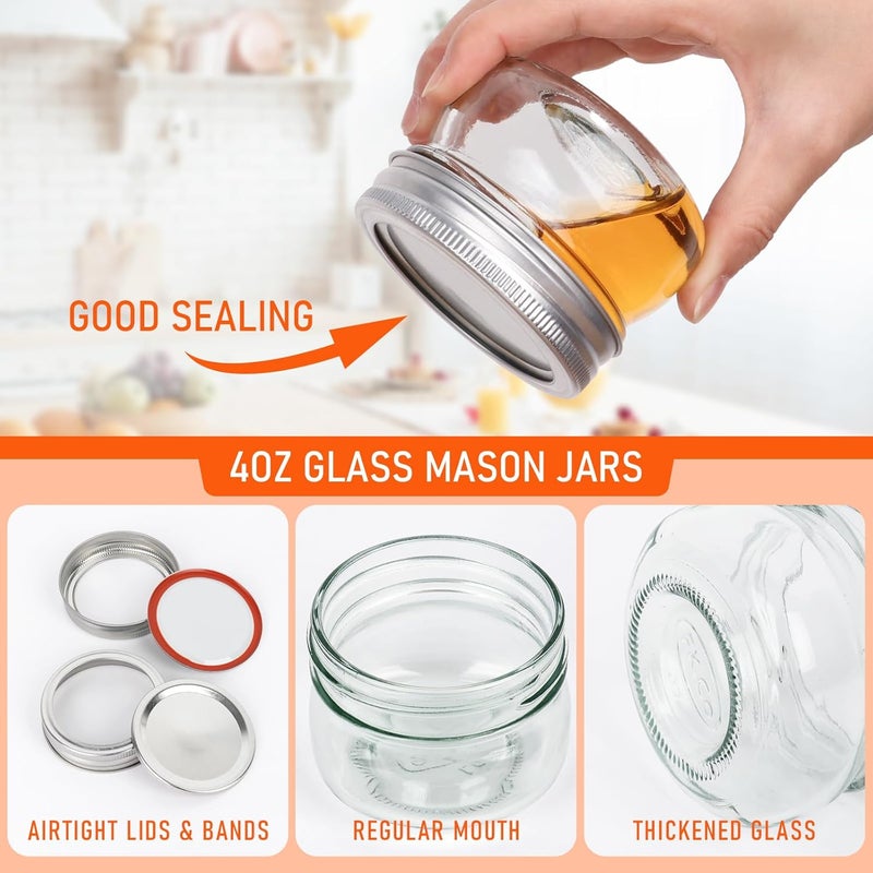 Alotpower 4oz Mason Jars 40pack, Glass Small Mason Jars with Lids for Jams, Candies,Spice,Honey,Snacks,Canning Jars 4oz for DIY Projects,Wedding/Party/Shower Favors(4fl.oz/Set of 40) - Image 3