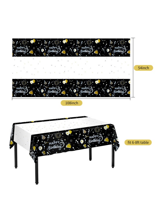 Disposable Tablecloth For Daily Use In Restaurants Kitchens Suitable For Various Occasions Available In A Modern Simple Style-Color:Happy Birthday-Specifications:137*274cm