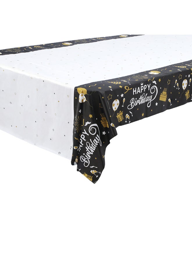 Disposable Tablecloth For Daily Use In Restaurants Kitchens Suitable For Various Occasions Available In A Modern Simple Style-Color:Happy Birthday-Specifications:137*274cm