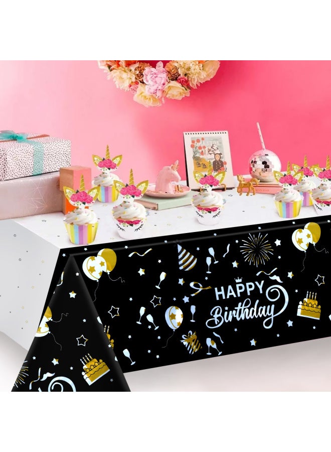 Disposable Tablecloth For Daily Use In Restaurants Kitchens Suitable For Various Occasions Available In A Modern Simple Style-Color:Happy Birthday-Specifications:137*274cm