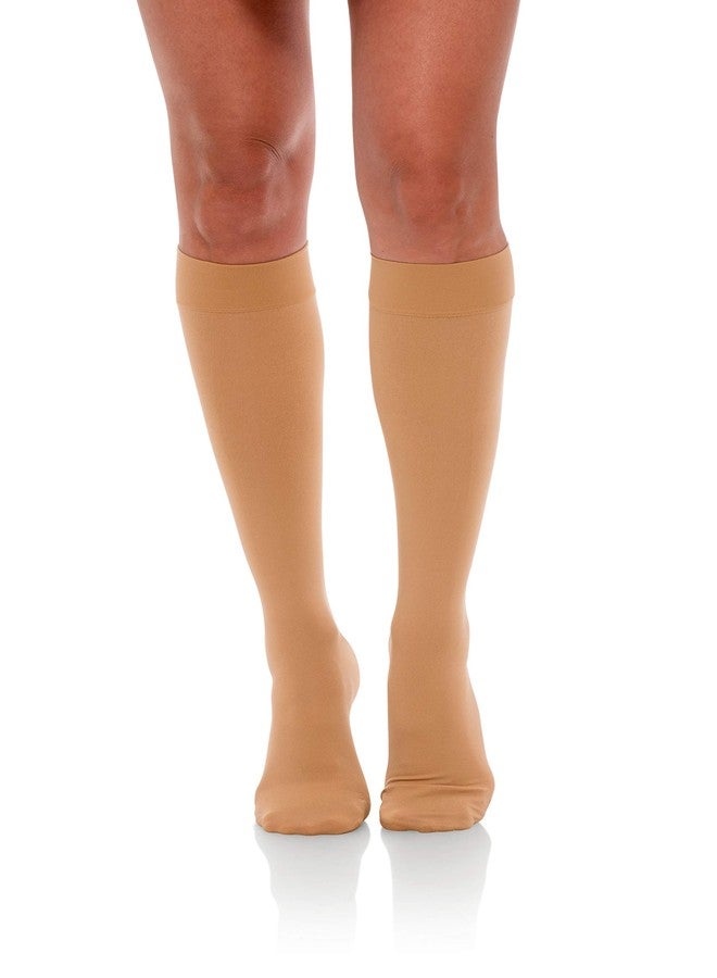 JOMI COMPRESSION Knee High Collection, 15-20mmHg Opaque Closed Toe 130 (XX-Large, Beige) - Image 1